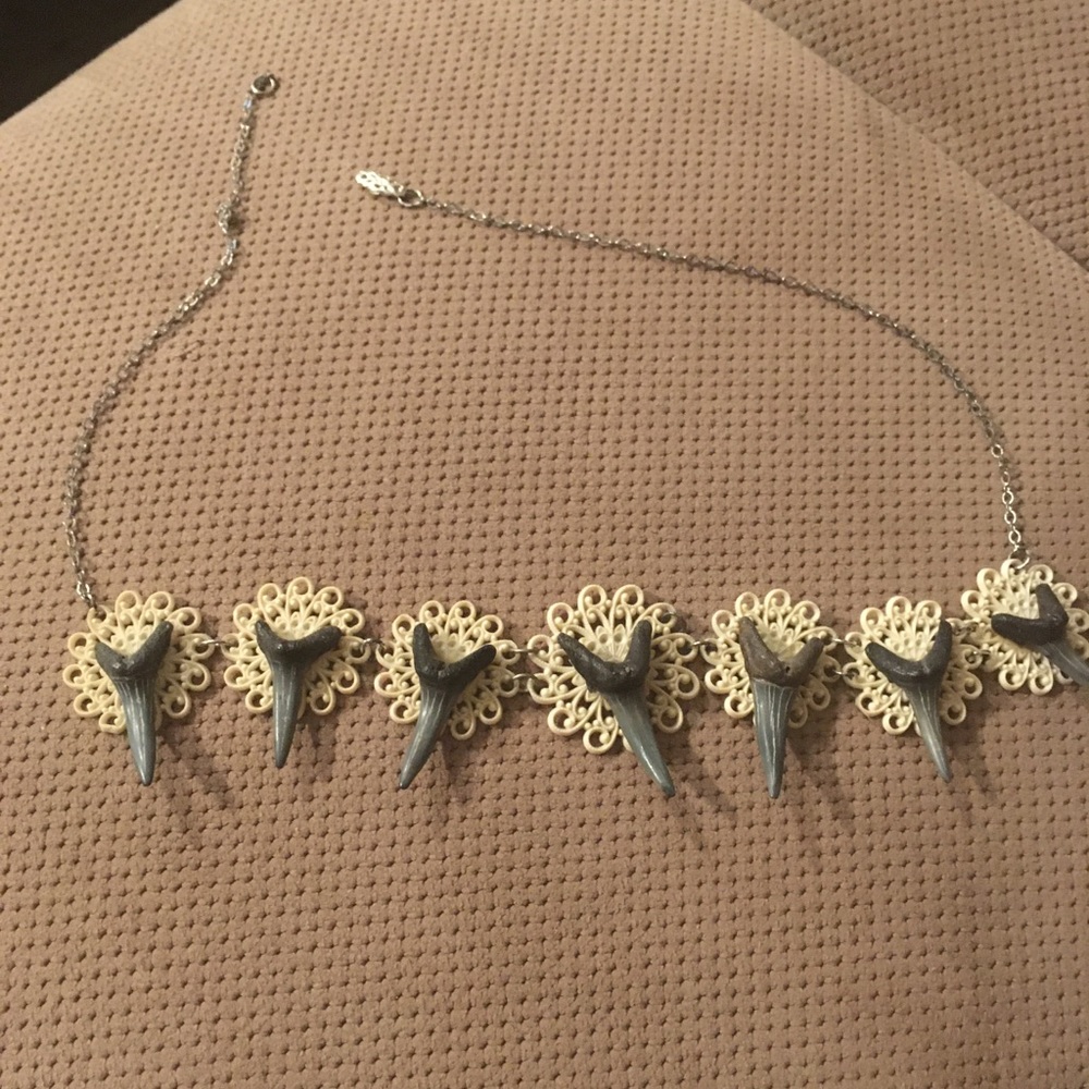 Vintage ivory shark tooth necklace
